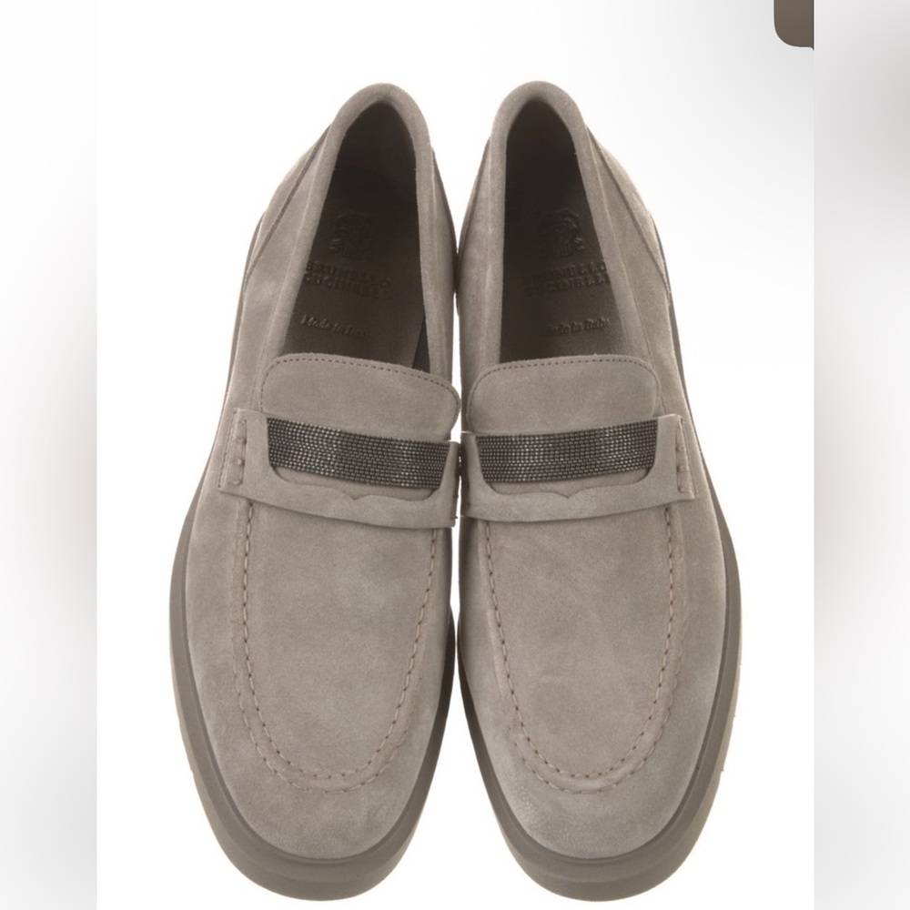 Brunello Cucinelli monili suede loafers size 37